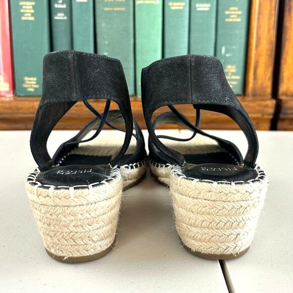 Eileen Fisher Black Suede "Whim" Wedge Espadrille Sandal Sz 9.5 MSRP $198 - Picture 5 of 8